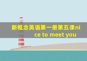 新概念英语第一册第五课nice to meet you